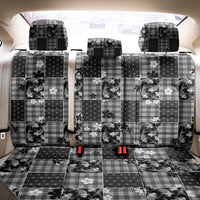 Black Palaka Japanese Patterns Back Car Seat Cover Koi Fish Asanoha Sakura Patchwork Stylized - Polynesian Pride