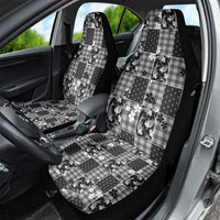 Black Palaka Japanese Patterns Car Seat Cover Koi Fish Asanoha Sakura Patchwork Stylized - Polynesian Pride