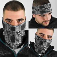 Black Palaka Japanese Patterns Neck Gaiter Koi Fish Asanoha Sakura Patchwork Stylized - Polynesian Pride