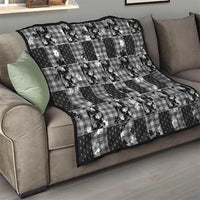 Black Palaka Japanese Patterns Quilt Koi Fish Asanoha Sakura Patchwork Stylized - Polynesian Pride