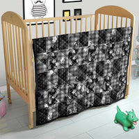 Black Palaka Japanese Patterns Quilt Koi Fish Asanoha Sakura Patchwork Stylized - Polynesian Pride