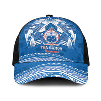 Toa Samoa Rugby Baseball Net Cap Uso aso uma Samoan Pattern Blue - Polynesian Pride