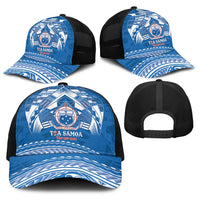 Toa Samoa Rugby Baseball Net Cap Uso aso uma Samoan Pattern Blue - Polynesian Pride