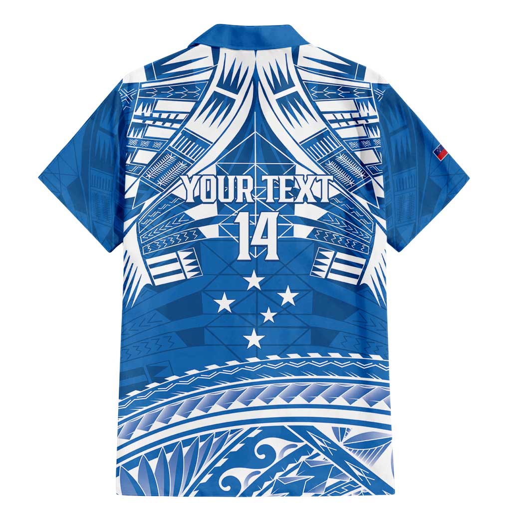 Toa Samoa Rugby Custom Family Matching Mermaid Dress and Hawaiian Shirt Uso aso uma Samoan Pattern Blue LT14 - Polynesian Pride