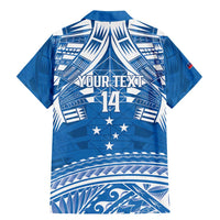 Toa Samoa Rugby Custom Family Matching Mermaid Dress and Hawaiian Shirt Uso aso uma Samoan Pattern Blue LT14 - Polynesian Pride
