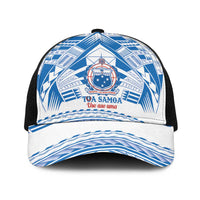 Toa Samoa Rugby Baseball Net Cap Uso aso uma Samoan Pattern White - Polynesian Pride