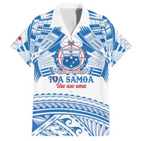 Toa Samoa Rugby Custom Family Matching Long Sleeve Bodycon Dress and Hawaiian Shirt Uso aso uma Samoan Pattern White LT14 Dad's Shirt - Short Sleeve White - Polynesian Pride