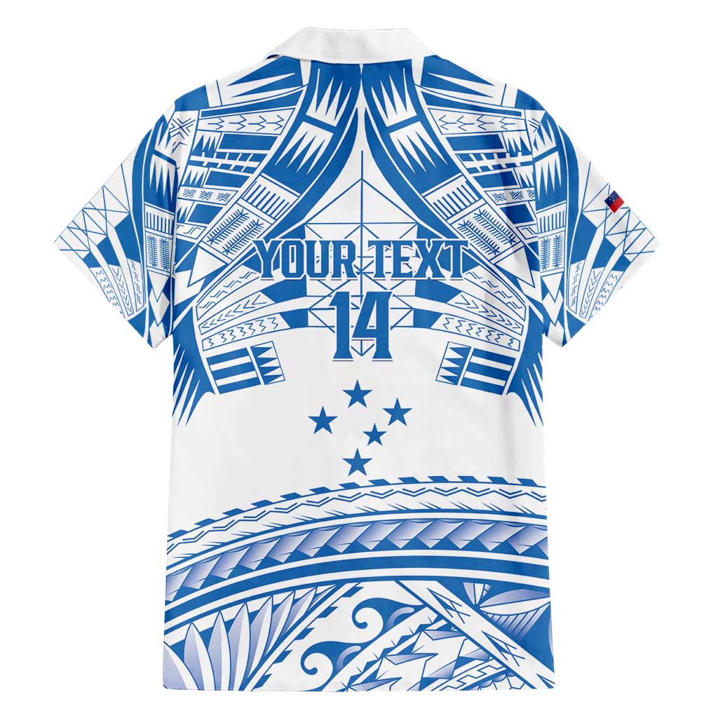 Toa Samoa Rugby Custom Family Matching Off Shoulder Maxi Dress and Hawaiian Shirt Uso aso uma Samoan Pattern White LT14 - Polynesian Pride