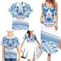 Toa Samoa Rugby Custom Family Matching Summer Maxi Dress and Hawaiian Shirt Uso aso uma Samoan Pattern White LT14 - Polynesian Pride