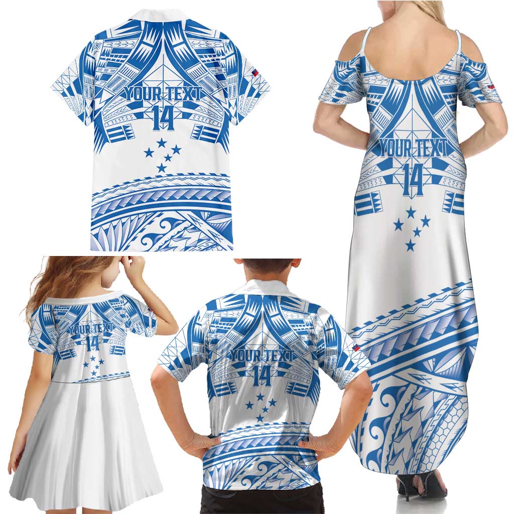 Toa Samoa Rugby Custom Family Matching Summer Maxi Dress and Hawaiian Shirt Uso aso uma Samoan Pattern White LT14 - Polynesian Pride