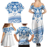 Toa Samoa Rugby Custom Family Matching Summer Maxi Dress and Hawaiian Shirt Uso aso uma Samoan Pattern White LT14 - Polynesian Pride