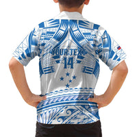 Toa Samoa Rugby Custom Family Matching Tank Maxi Dress and Hawaiian Shirt Uso aso uma Samoan Pattern White LT14 - Polynesian Pride