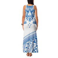 Toa Samoa Rugby Custom Family Matching Tank Maxi Dress and Hawaiian Shirt Uso aso uma Samoan Pattern White LT14 - Polynesian Pride