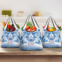 Toa Samoa Rugby Custom Grocery Bag Uso aso uma Samoan Pattern White - Polynesian Pride
