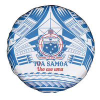 Toa Samoa Rugby Custom Spare Tire Cover Uso aso uma Samoan Pattern White LT14 - Polynesian Pride