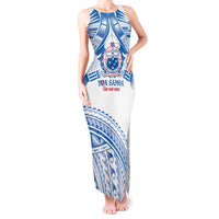 Toa Samoa Rugby Custom Tank Maxi Dress Uso aso uma Samoan Pattern White LT14 Women White - Polynesian Pride