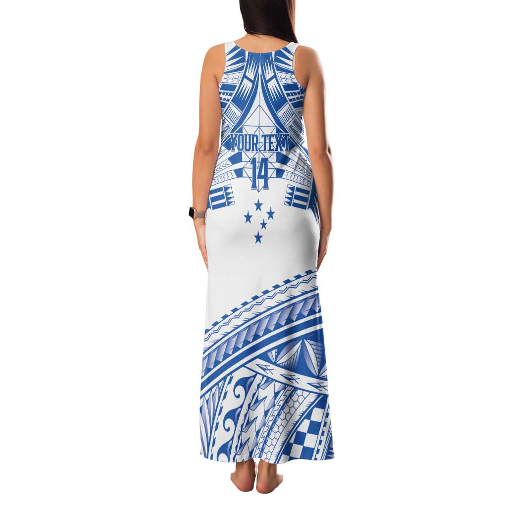 Toa Samoa Rugby Custom Tank Maxi Dress Uso aso uma Samoan Pattern White LT14 - Polynesian Pride