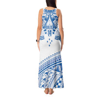 Toa Samoa Rugby Custom Tank Maxi Dress Uso aso uma Samoan Pattern White LT14 - Polynesian Pride