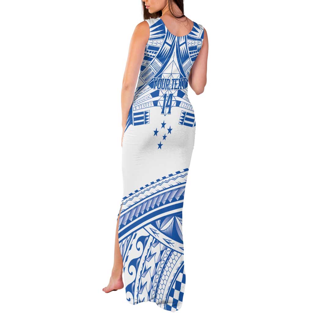Toa Samoa Rugby Custom Tank Maxi Dress Uso aso uma Samoan Pattern White LT14 - Polynesian Pride