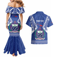 Personalised Samoa 685 Couples Matching Mermaid Dress and Hawaiian Shirt Samoan Pride Coat Of Arms LT14 - Polynesian Pride