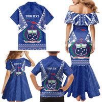 Personalised Samoa 685 Family Matching Mermaid Dress and Hawaiian Shirt Samoan Pride Coat Of Arms LT14 - Polynesian Pride