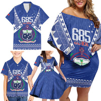 Personalised Samoa 685 Family Matching Off Shoulder Short Dress and Hawaiian Shirt Samoan Pride Coat Of Arms LT14 - Polynesian Pride