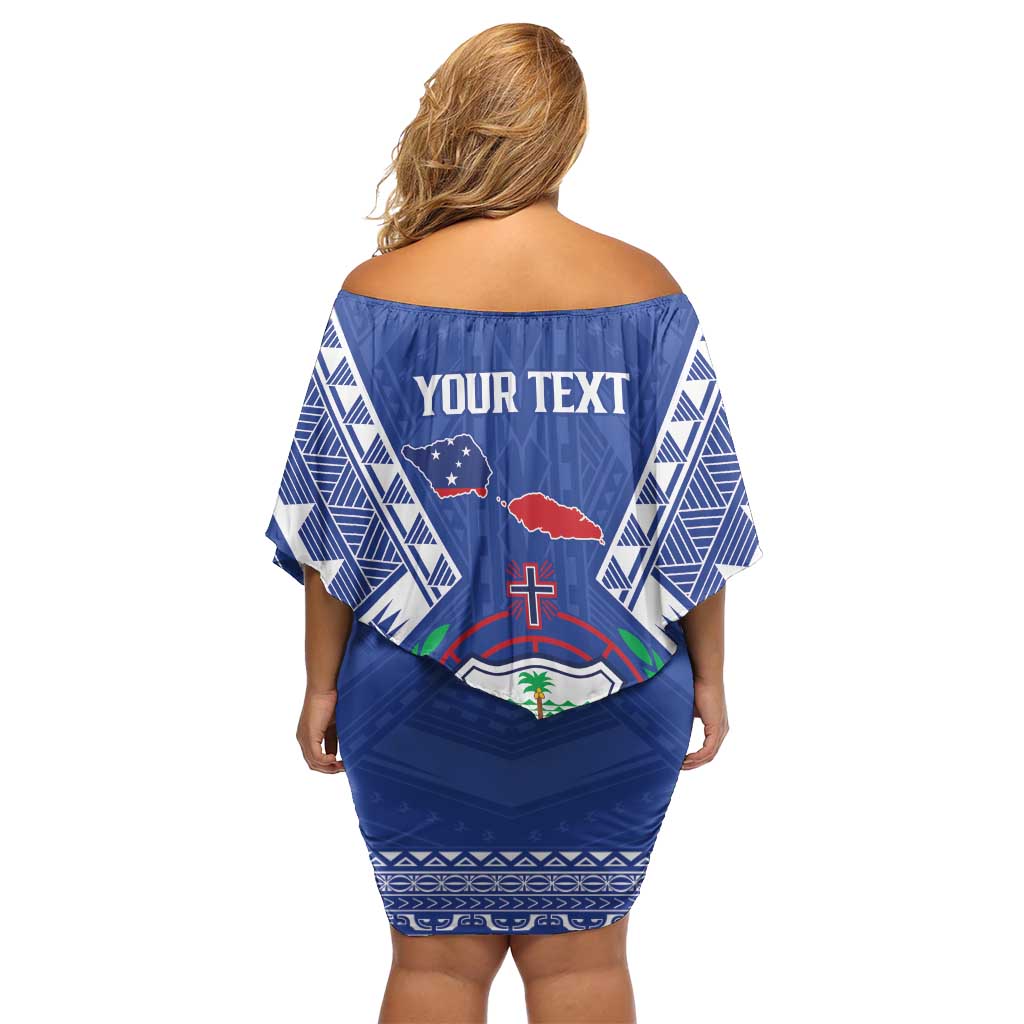 Personalised Samoa 685 Family Matching Off Shoulder Short Dress and Hawaiian Shirt Samoan Pride Coat Of Arms LT14 - Polynesian Pride
