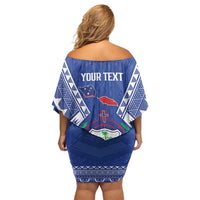 Personalised Samoa 685 Family Matching Off Shoulder Short Dress and Hawaiian Shirt Samoan Pride Coat Of Arms LT14 - Polynesian Pride