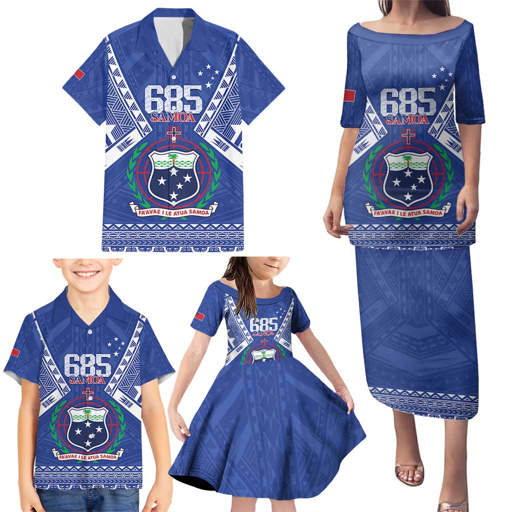 Personalised Samoa 685 Family Matching Puletasi and Hawaiian Shirt Samoan Pride Coat Of Arms LT14 - Polynesian Pride