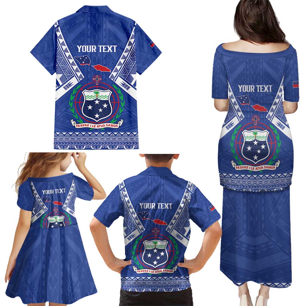 Personalised Samoa 685 Family Matching Puletasi and Hawaiian Shirt Samoan Pride Coat Of Arms LT14 - Polynesian Pride