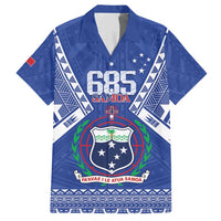 Personalised Samoa 685 Family Matching Short Sleeve Bodycon Dress and Hawaiian Shirt Samoan Pride Coat Of Arms LT14 Dad's Shirt - Short Sleeve Blue - Polynesian Pride