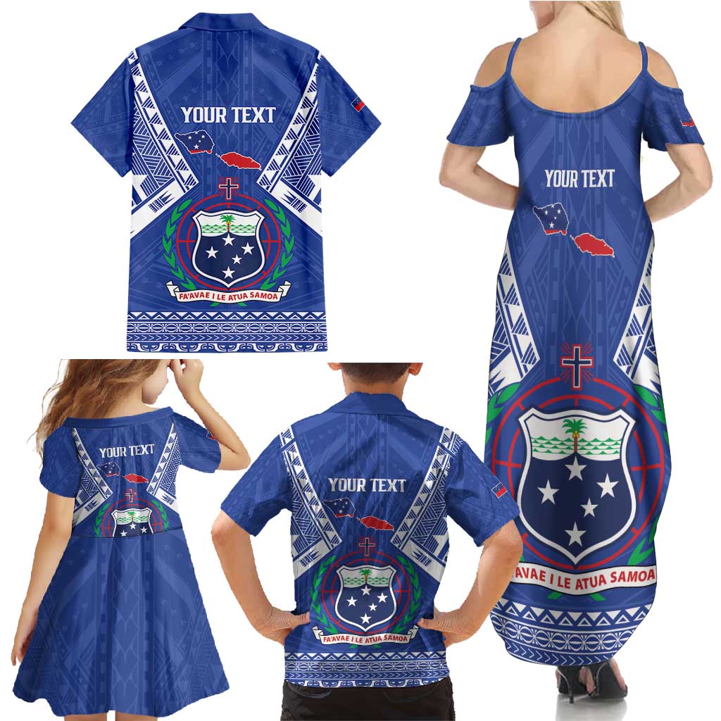 Personalised Samoa 685 Family Matching Summer Maxi Dress and Hawaiian Shirt Samoan Pride Coat Of Arms LT14 - Polynesian Pride