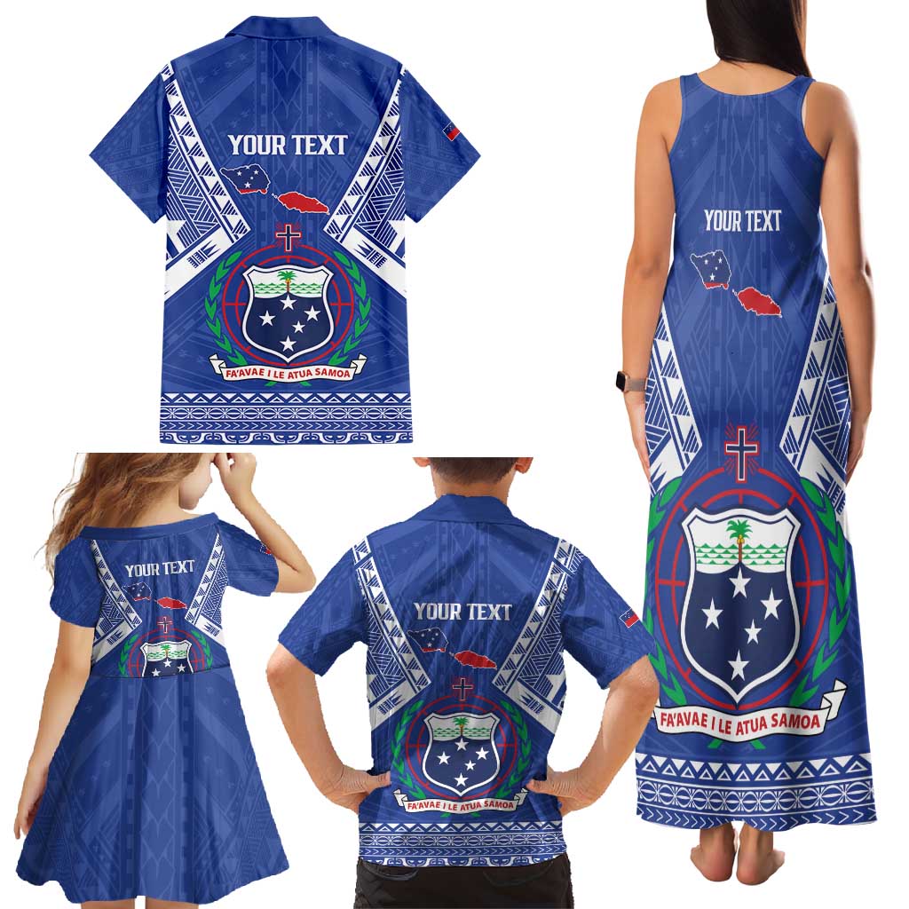 Personalised Samoa 685 Family Matching Tank Maxi Dress and Hawaiian Shirt Samoan Pride Coat Of Arms LT14 - Polynesian Pride