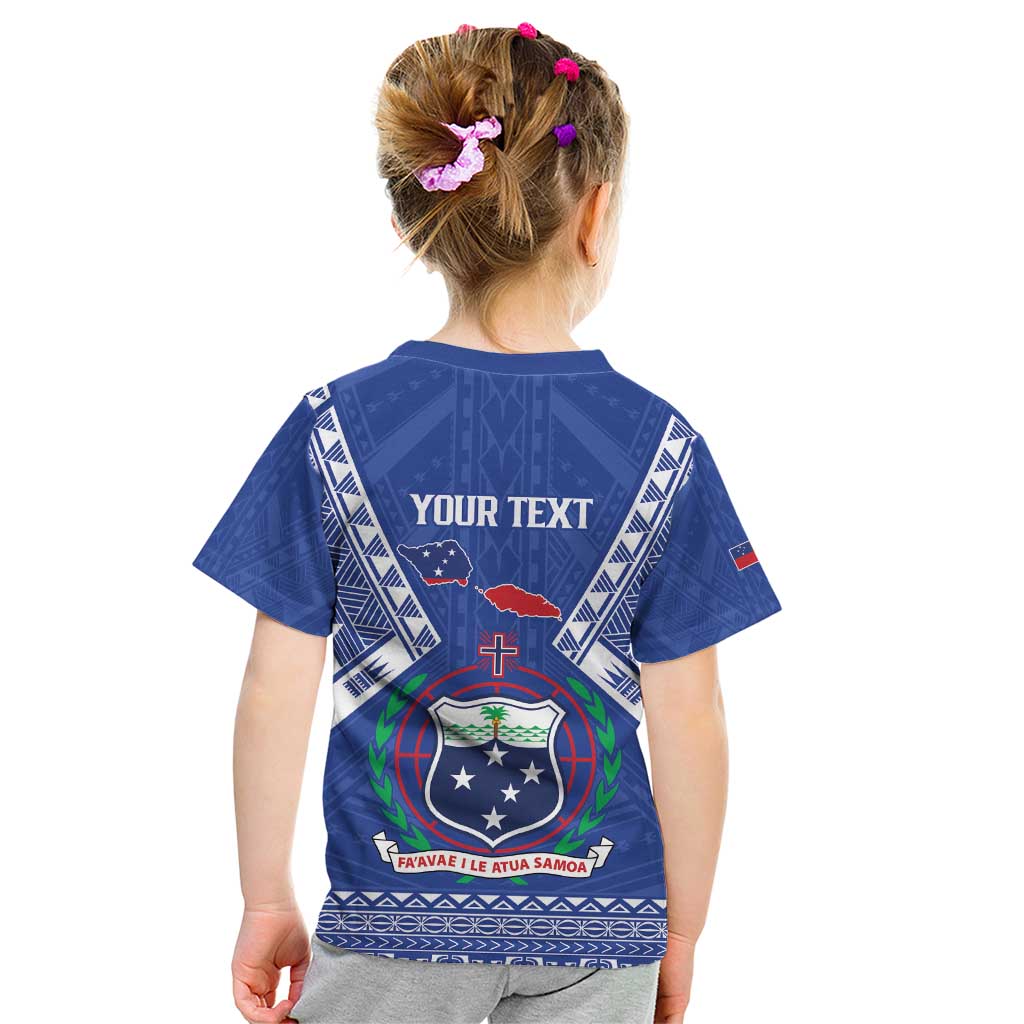 Personalised Samoa 685 Kid T Shirt Samoan Pride Coat Of Arms - Polynesian Pride