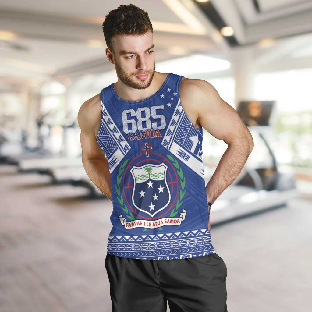 Personalised Samoa 685 Men Tank Top Samoan Pride Coat Of Arms - Polynesian Pride