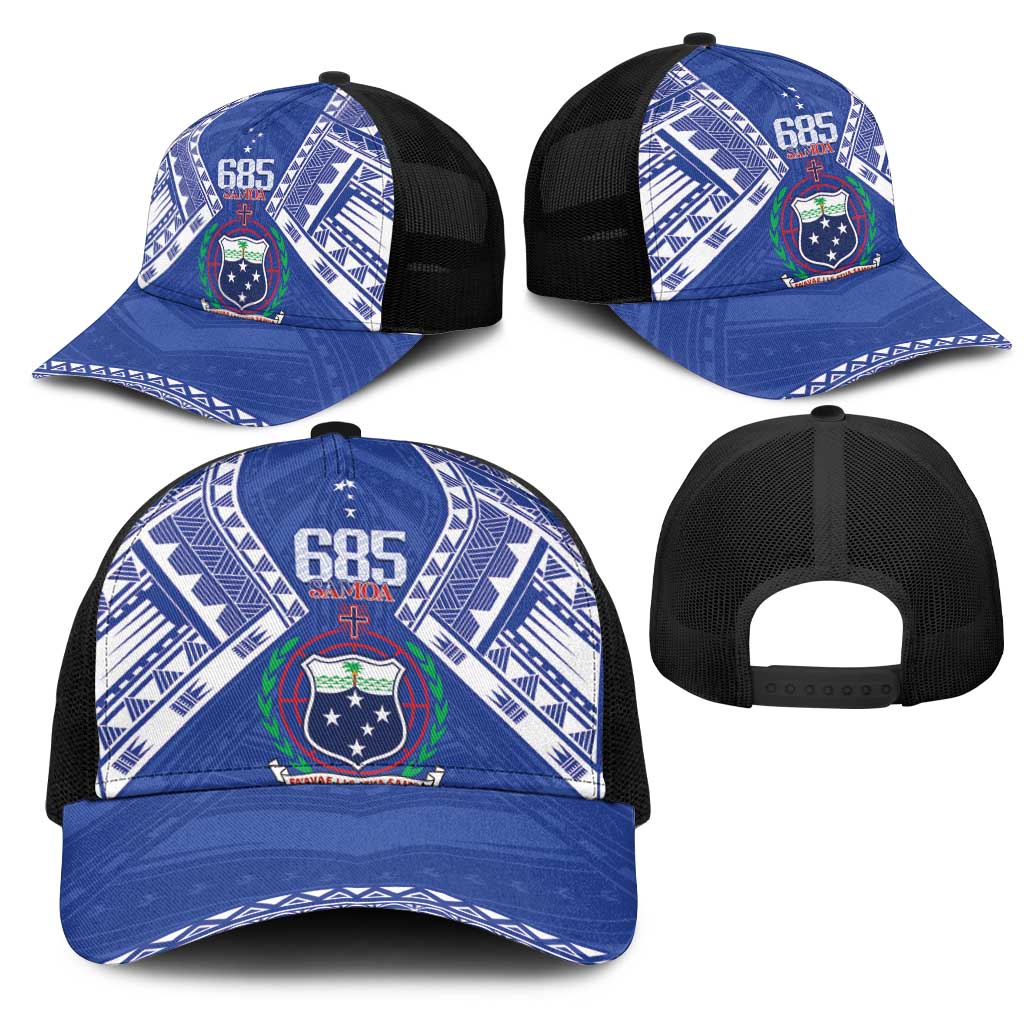 Samoa 685 Mesh Trucker Cap Samoan Pride Coat Of Arms - Polynesian Pride