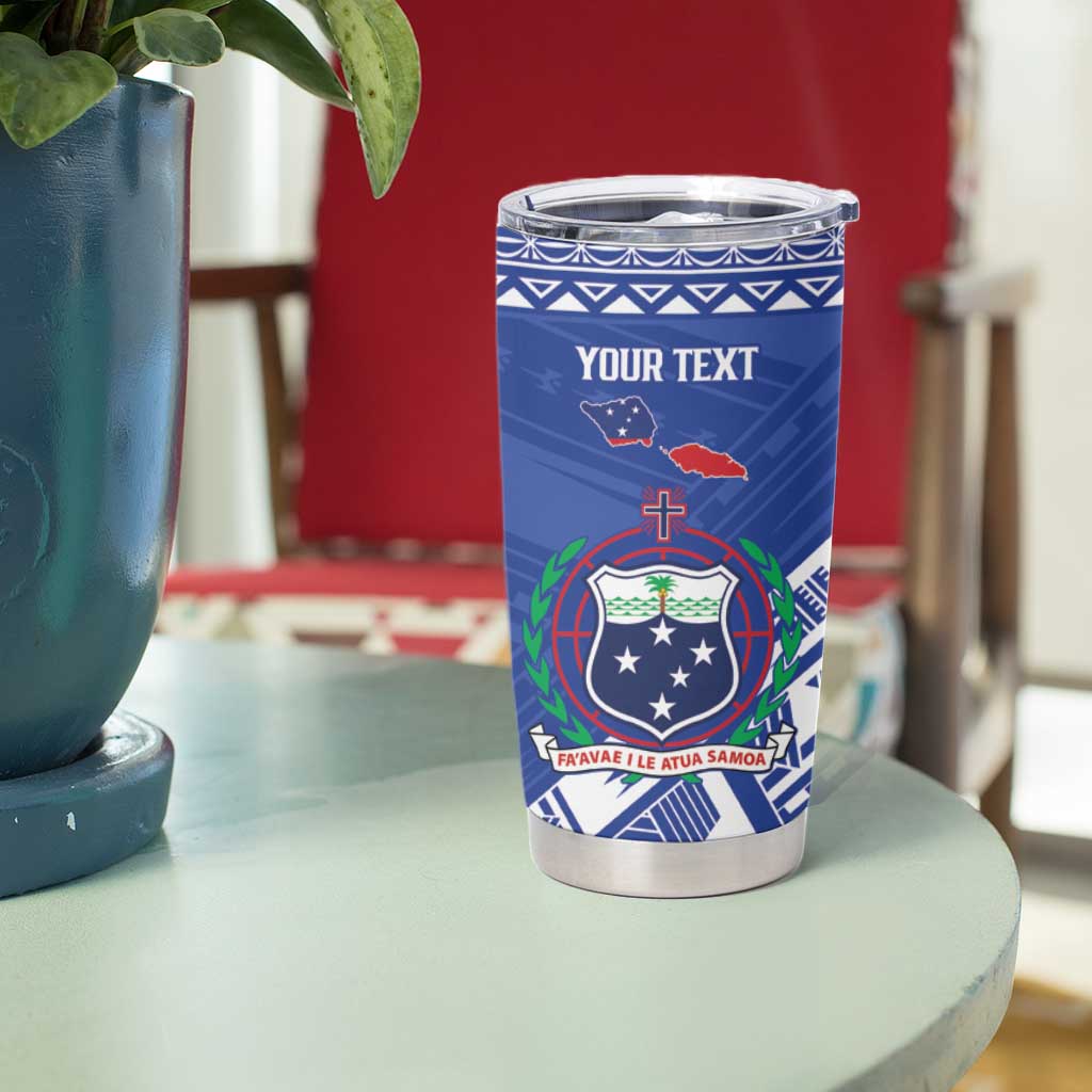 Personalised Samoa 685 Tumbler Cup Samoan Pride Coat Of Arms - Polynesian Pride