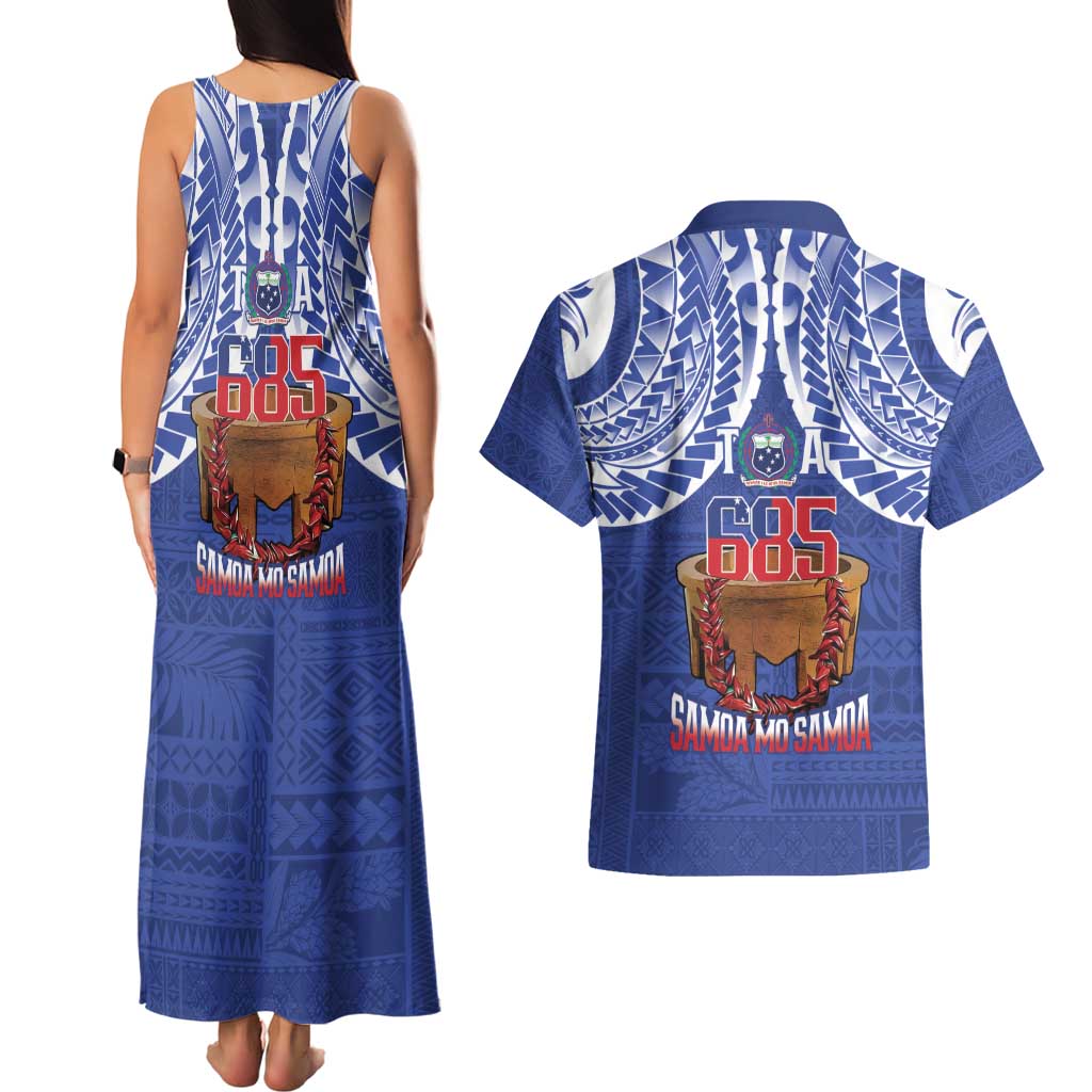 Toa Samoa Rugby Couples Matching Tank Maxi Dress and Hawaiian Shirt 685 Pride Tanoa Ula Fala LT14 - Polynesian Pride