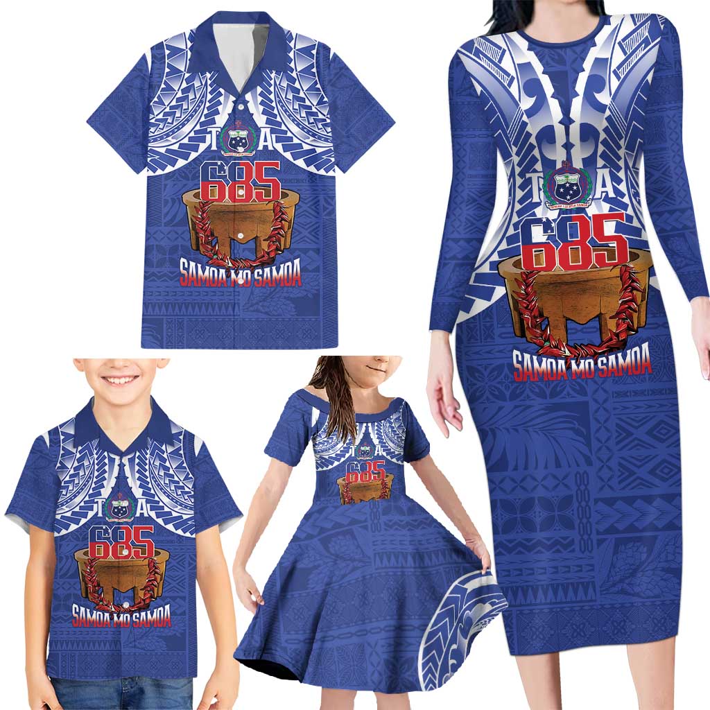 Toa Samoa Rugby Family Matching Long Sleeve Bodycon Dress and Hawaiian Shirt 685 Pride Tanoa Ula Fala LT14 - Polynesian Pride
