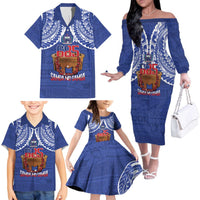 Toa Samoa Rugby Family Matching Off The Shoulder Long Sleeve Dress and Hawaiian Shirt 685 Pride Tanoa Ula Fala LT14 - Polynesian Pride