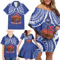 Toa Samoa Rugby Family Matching Off Shoulder Short Dress and Hawaiian Shirt 685 Pride Tanoa Ula Fala LT14 - Polynesian Pride