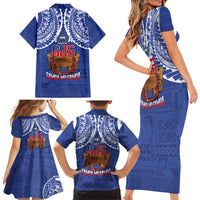 Toa Samoa Rugby Family Matching Short Sleeve Bodycon Dress and Hawaiian Shirt 685 Pride Tanoa Ula Fala LT14 - Polynesian Pride