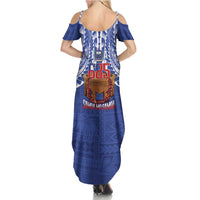 Toa Samoa Rugby Family Matching Summer Maxi Dress and Hawaiian Shirt 685 Pride Tanoa Ula Fala LT14 - Polynesian Pride