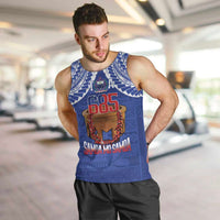 Toa Samoa Rugby Men Tank Top 685 Pride Tanoa Ula Fala LT14 Blue - Polynesian Pride