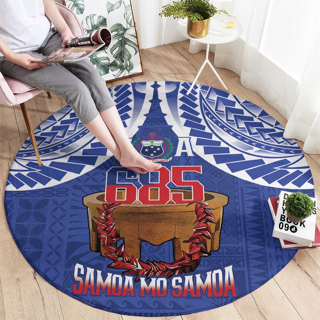 Toa Samoa Rugby Round Carpet 685 Pride Tanoa Ula Fala - Polynesian Pride