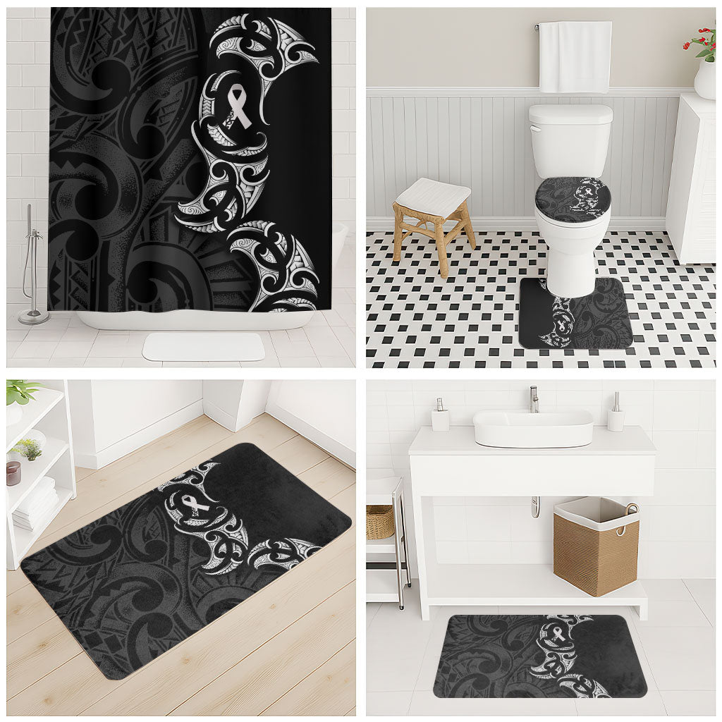 White Ribbon Day New Zealand Bathroom Set Aotearoa Maori Pattern LT14 - Polynesian Pride