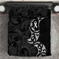 White Ribbon Day New Zealand Bedding Set Aotearoa Maori Pattern LT14 Black - Polynesian Pride