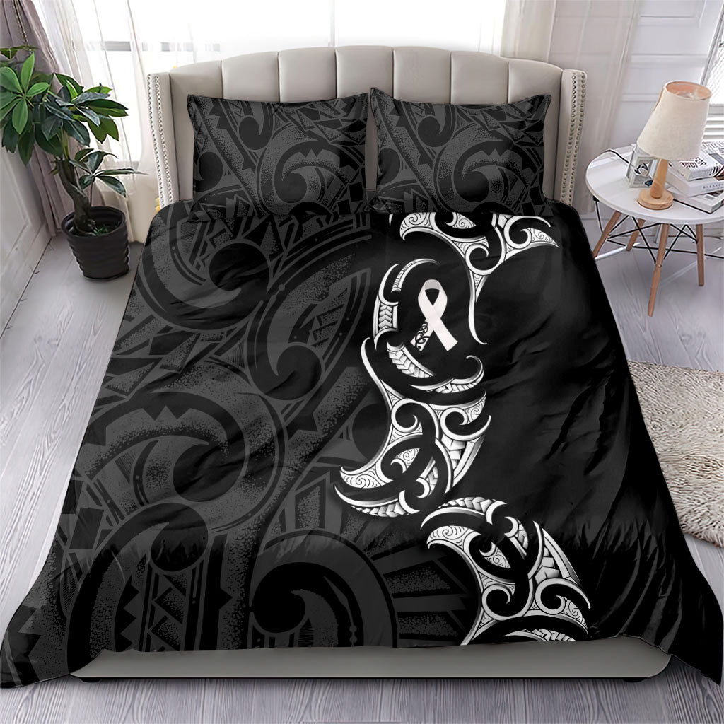 White Ribbon Day New Zealand Bedding Set Aotearoa Maori Pattern LT14 - Polynesian Pride