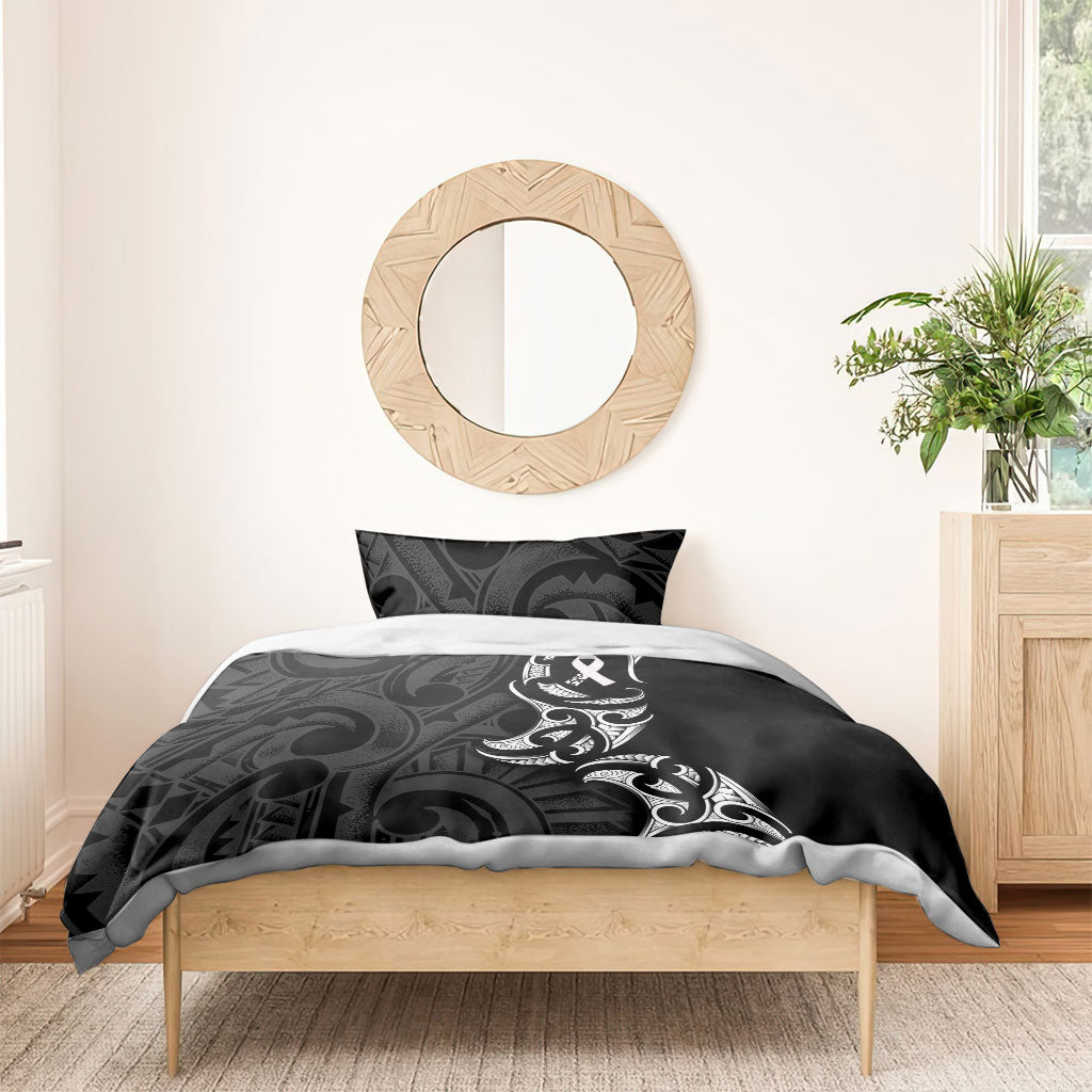 White Ribbon Day New Zealand Bedding Set Aotearoa Maori Pattern LT14 - Polynesian Pride