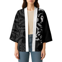 White Ribbon Day New Zealand Kimono Aotearoa Maori Pattern LT14 - Polynesian Pride